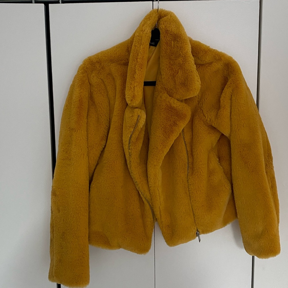 K.Zelle mustard color fur coat